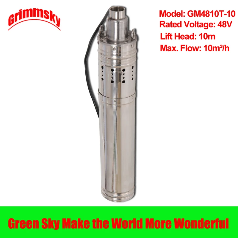 

high flow 10m3/h 10m lift head DC 528W Built-in MPPT 4inch solar pump 48v