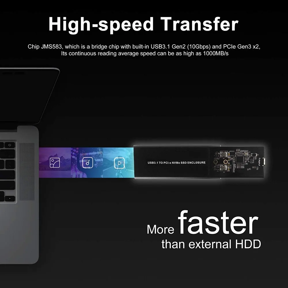 NVMe PCIE USB3.1 HDD корпус M.2 к USB 3,1 Тип C M ключ SSD корпус для жесткого диска внешний HDD чехол/PCIE SSD коробка