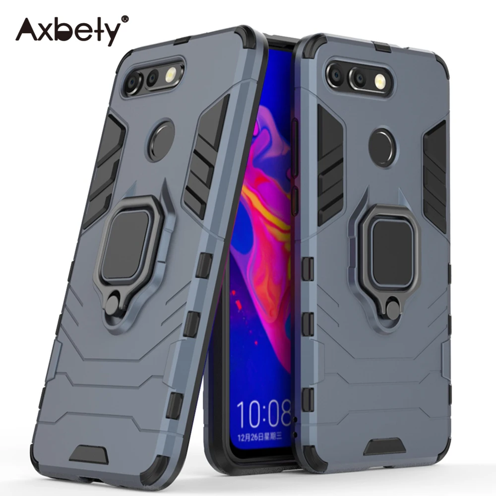 

For Huawei Honor 8x Max Note 10 Honor 10Lite V20 V10 Play Case Armor Kickstand Hybrid Cover Magnetic Metal Ring Shockproof Coque
