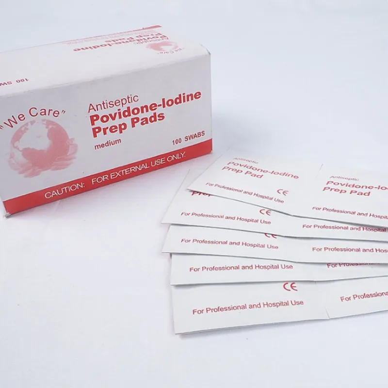 

100pcs/Box 6x3cm 1 pc/bag Iodine Swabs Pads Skin Cleaning Sterilization Iodophor Aid for Disinfection wound in daily life