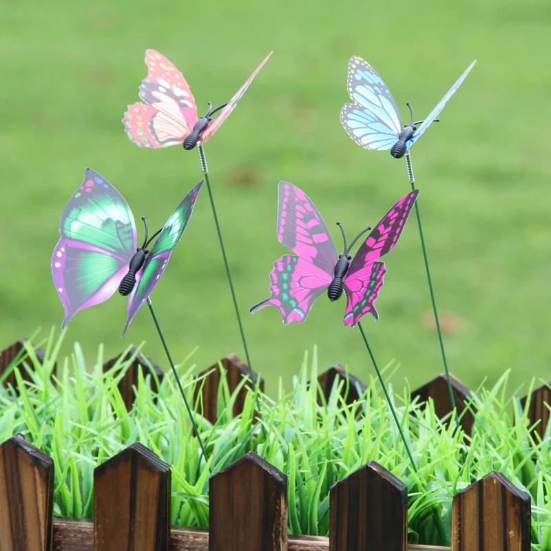 10PC 7CM Colorful 3D Double Layer Butterfly On Sticks Home Yard Lawn Flowerpot Plant Decoration Garden Ornament DIY Lawn Craft 10PC 7CM Colorful 3D Double Layer Butterfly On Sticks Home Yard Lawn Flowerpot Plant Decoration Garden Ornament DIY Lawn Craft