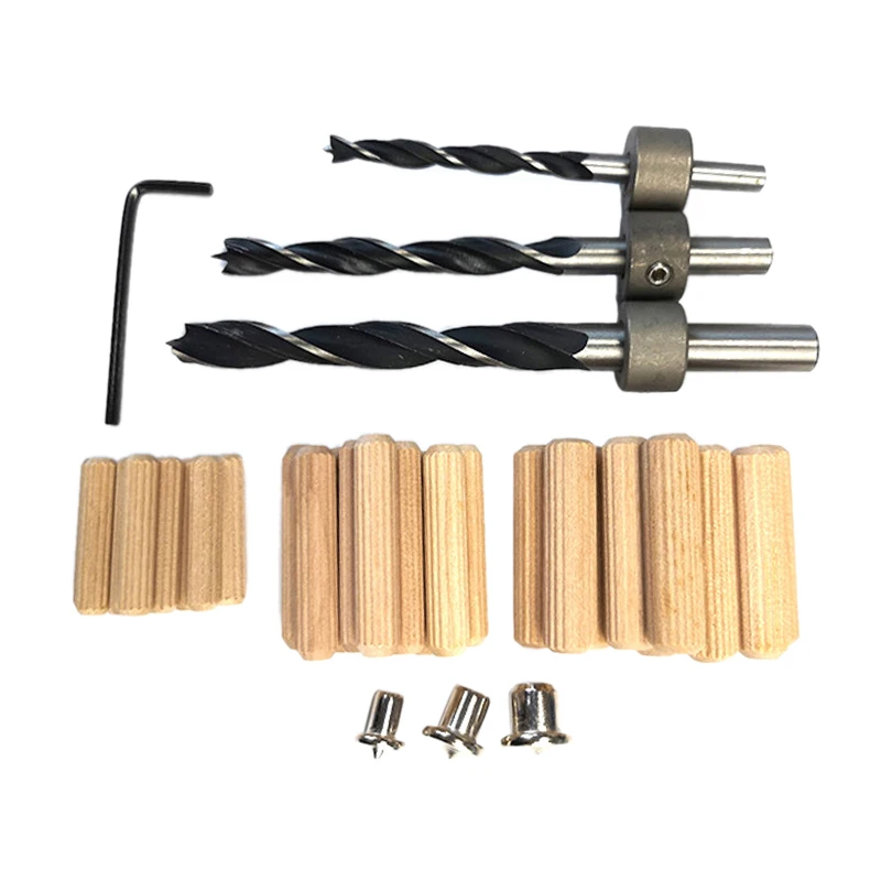 41pcs/set Drill Guide Kit Dowel Bit Set Jig 6mm 8mm 10mm E,L,T Joints Alignment Pins Doweling Jig Hole Saw Tools