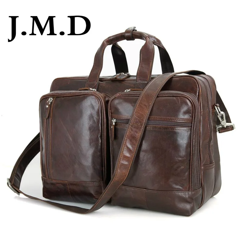 

J.M.D Business People Leather Handbags Leather 17 inch Computer Bag Business Documents Male Packet 7343