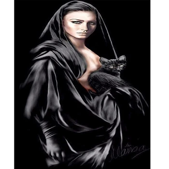 

Diy Diamond Paint Cross Stitch Kit Diamond Embroidery Square Drill Diamond Cat Mosaic Arts and Crafts Beauty and black cat