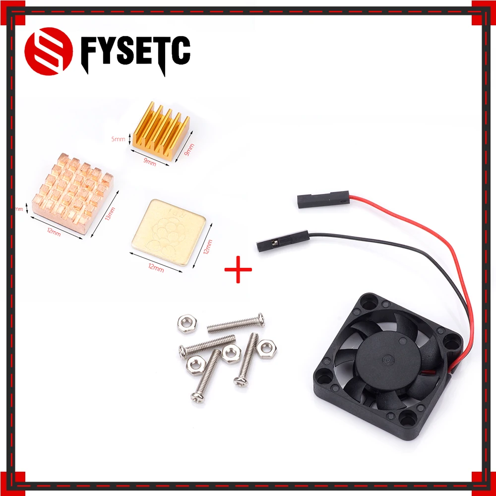 

5V / 3.3V Cooling Fan with Screws + Heat Sink 1 Aluminum with 2 Copper for Raspberry Pi 3 / Pi 2 Model B RPI B+