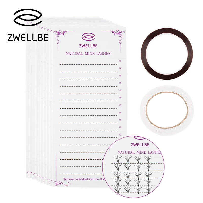 

Eyelash Extension Storage Card Pre-made Fast Fans Volume Blooming Lash Storage Sticky Strip False Eyelashes Paper Card Set Tool