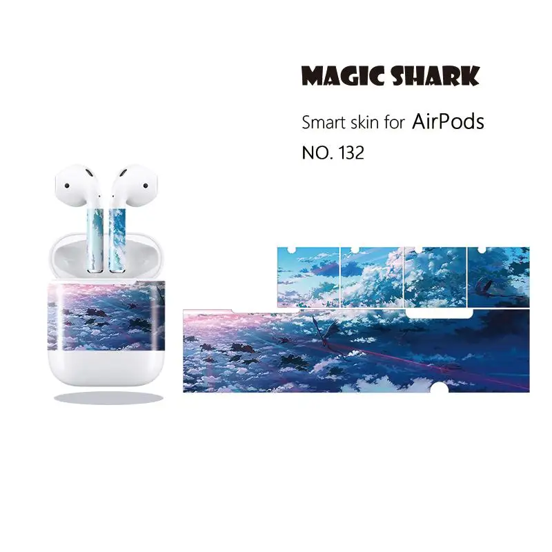 Magic Shark граффити модный уличный стиль высокого качества съемный чехол для Airpods Apple наушники 126-135