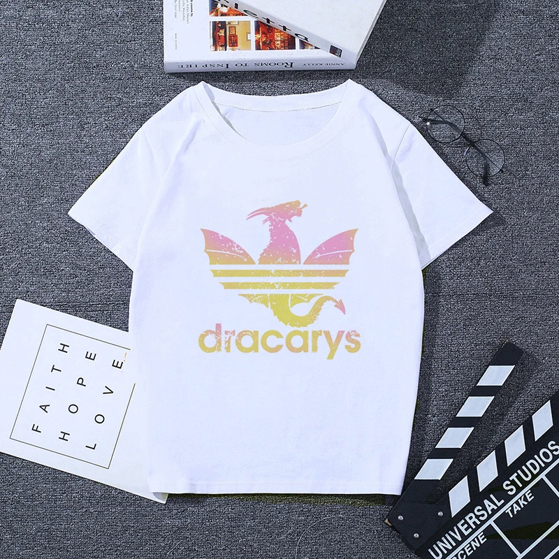 Летняя футболка Dracarys для мамы дракона, эстетическая Футболка Harajuku Khaleesi Camisetas dadragon Dragon Got, женские топы, одежда - Цвет: 2544