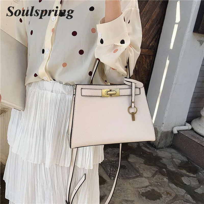 

Famous Brand Bag For Women 2019 Luxury Handbags Women Bags Designer White Black Yellow Leather Lock Crossbody Shoulder Bags Tote
