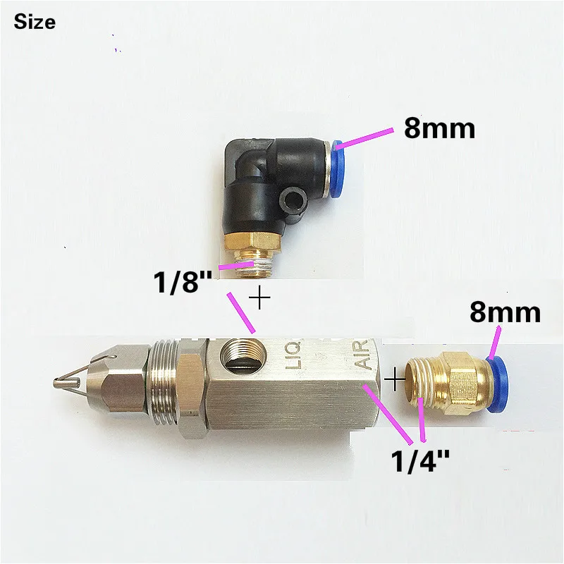 1/4 дюймов ультразвуковая Насадка распылитель воздуха на случай запотевания стекол можно использовать насадки для разбрызгивателя Нержавеющая сталь для систем увлажнения и туманообразования 80 градусов сопло небулайзера