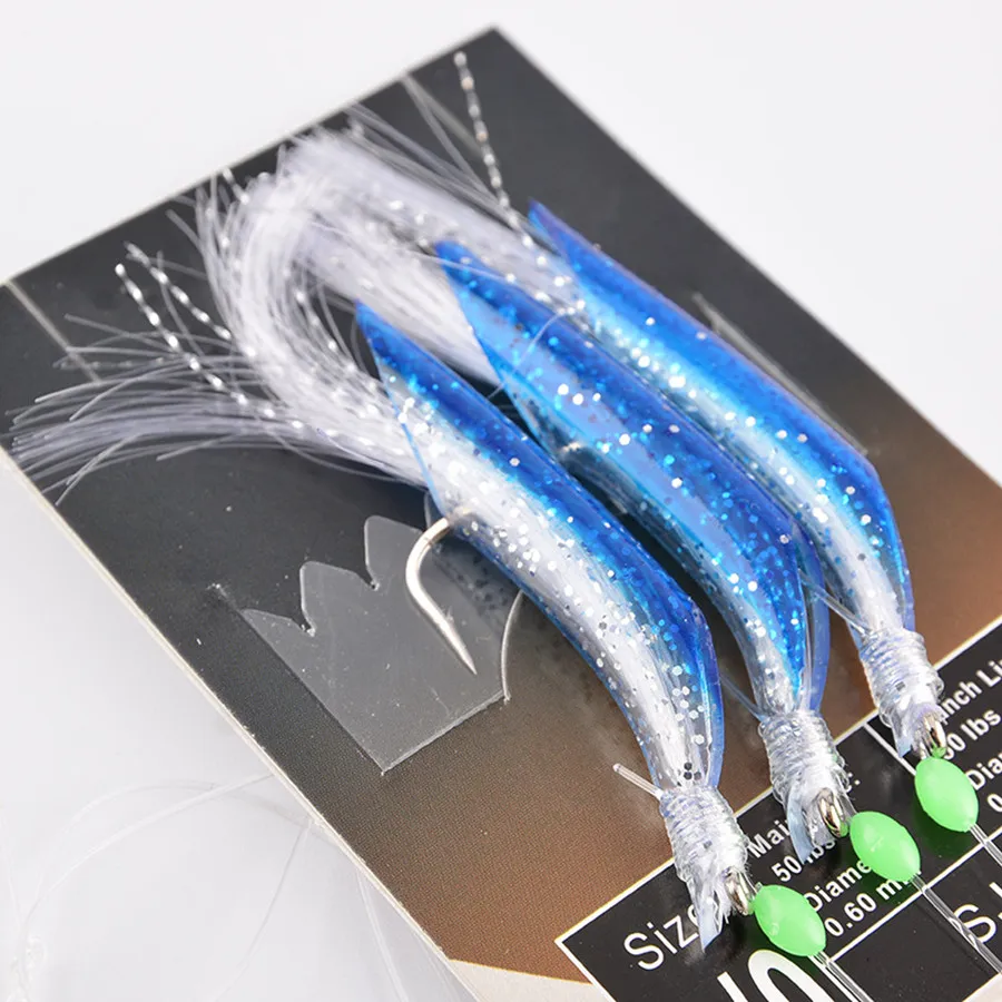 2Packs*Sea Fishing Saltwater Sabiki Hook Rigs Blue Tube Tuna Lures