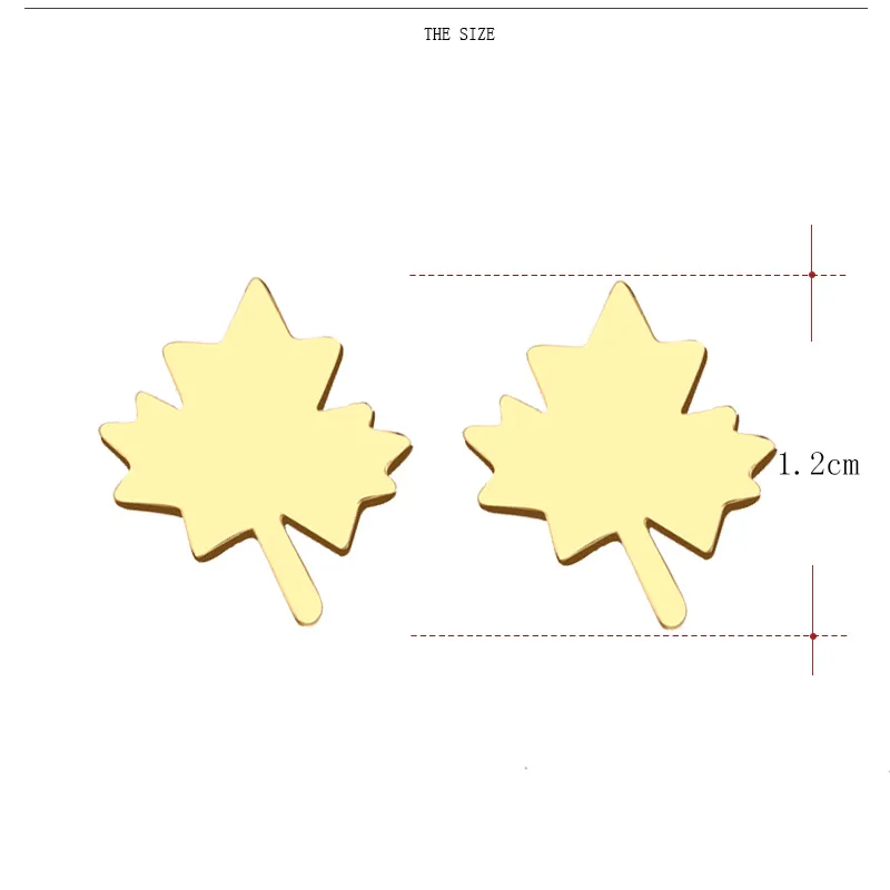 DOTIFI серьги-гвоздики из нержавеющей стали для женщин и мужчин с листьями золотистого и серебристого цвета, ювелирные изделия для влюбленных на помолвку, Прямая поставка
