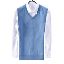 Suehaiwe бренд осень и зима мужские хлопковые свитера жилет деловой Повседневный v-образный вырез тонкий жилет мужской свитер без рукавов trui