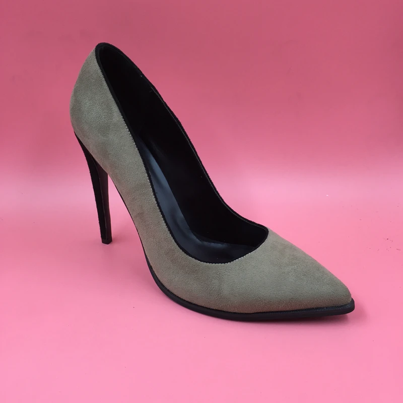 khaki pointed heels