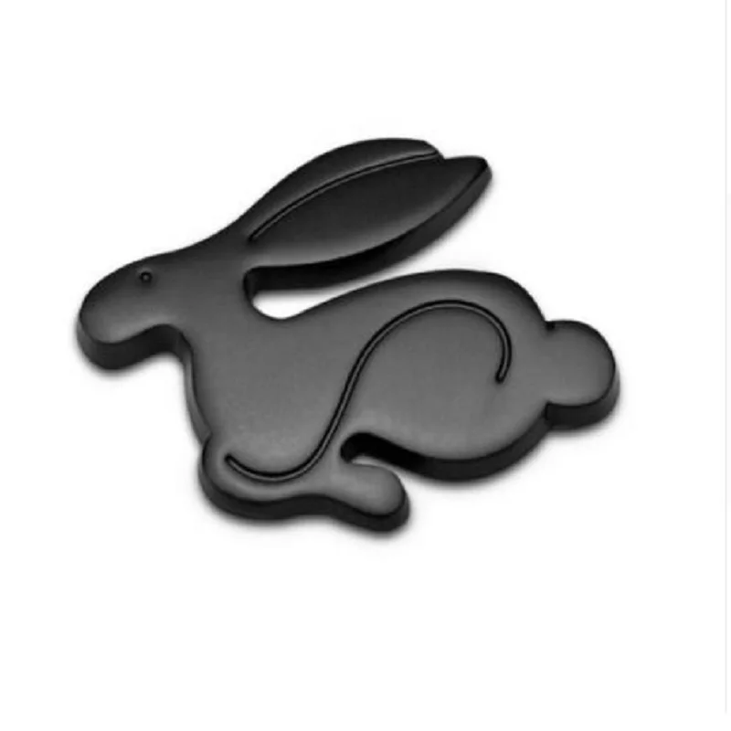 3D металлическая бегущая кроличья Автомобильная наклейка с эмблемой на задний багажник для VW Jetta Golf GTI Polo универсальные автомобильные аксессуары украшение автомобиля - Название цвета: rabbit black