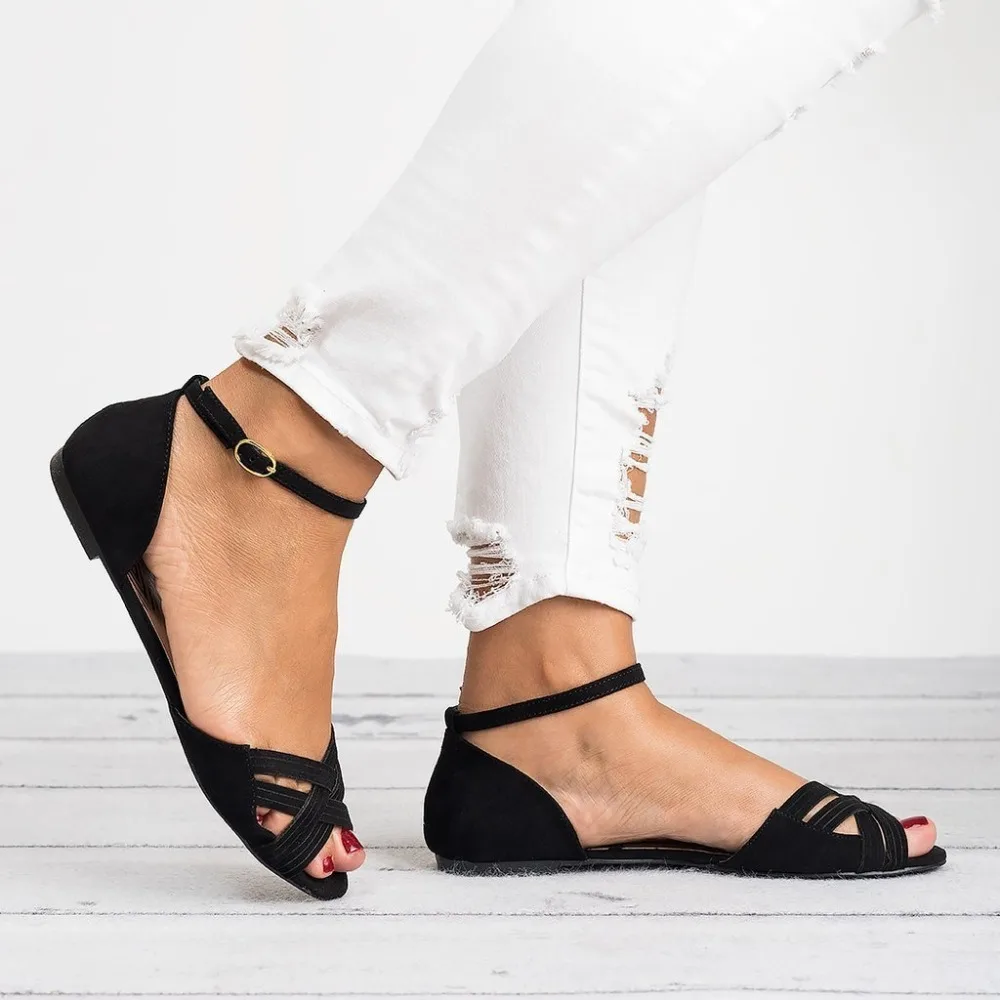 

New Women Sandals New Female Shoes Summer Wedge Comfortable Sandals Ladies Slip-on Flat Sandals