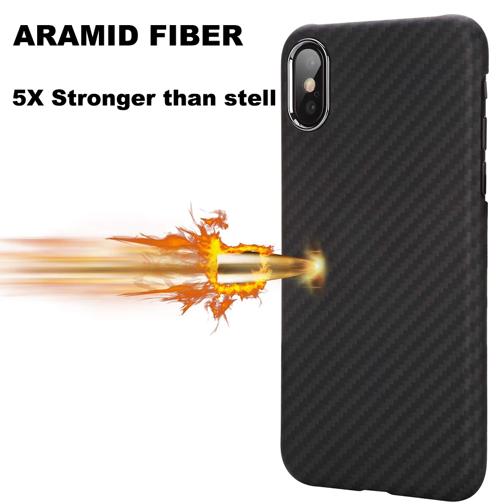 

100% Aramid Fiber Slim Minimalist Strong Solid Durable Snap-on Exact-Fit Hard Back Cover for Apple iPhone X XS XR Xs MAX Case