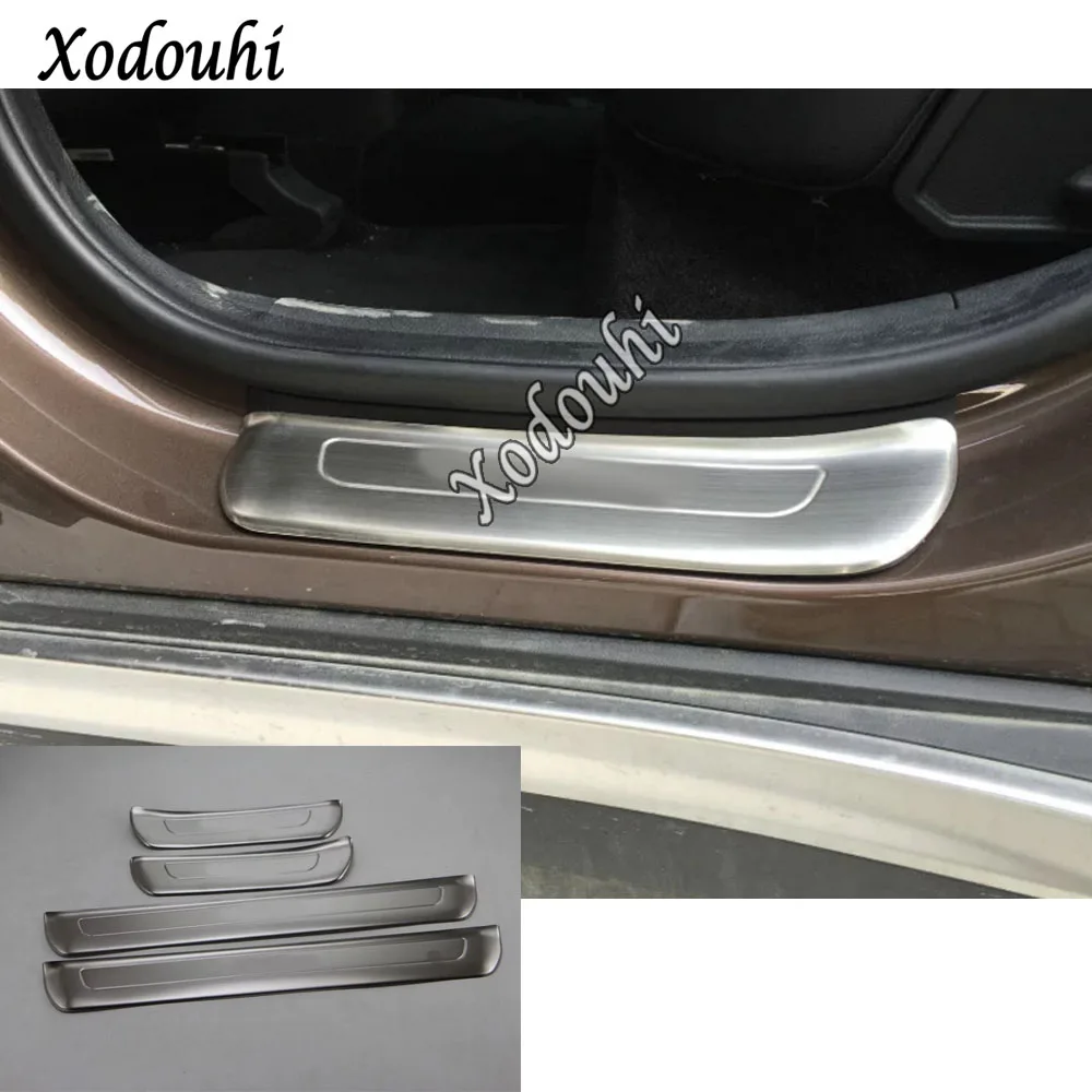 

For Kia Sportage KX5 2019 2020 car sticker styling cover pedal door sill scuff plate inner built threshold frame parts 4pcs