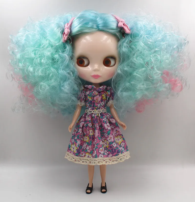 Кукла blygirl blyth синий порошок взрывается и локоны нормальное тело 7 совместное кукла без одежды куклы DIY может быть заменен