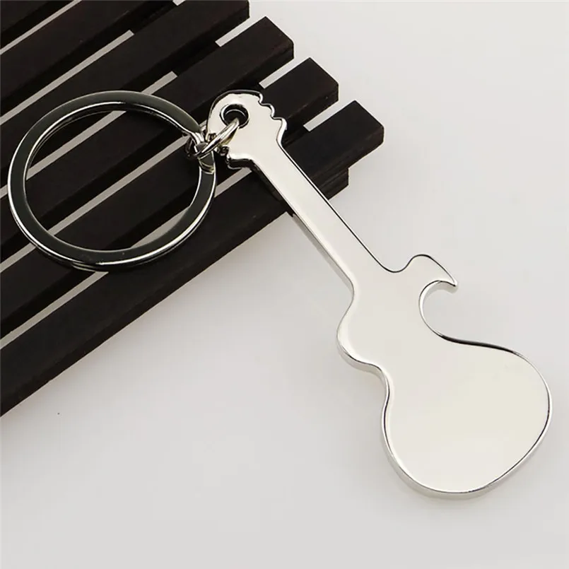 Beer Bottle Opener Keychain Pocket Small Metal Alloy Beer Bottle Opener Tool Guitar Keyring Keychain Gift Aluminum 40DC114