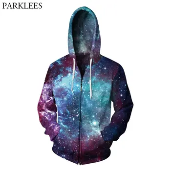 

Space Galaxy Sweatshirt Hoodie Men Women 3D Starry Print Hoodies Mens Casual Zipper Hoodie Jacket Hip Hop Harajuku Sweat Homme