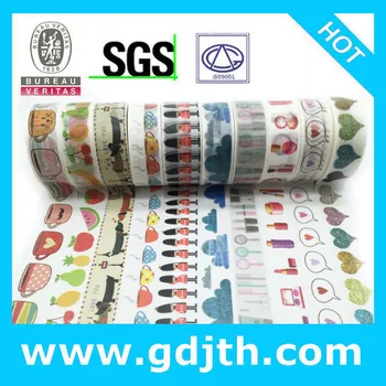

2291 pattern colorful printed jiataihe washi tape lovely stripe retro tape adhesive solid color tapeoriginality decoration.
