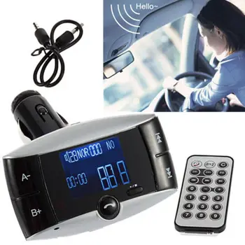 

Bluetooth LCD Car Kit MP3 Player FM Transmitter Hands Free Music Player Car charger for iPhone Smartphones SD/USB+ Remote
