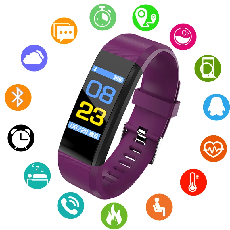 

BANGWEI Smart Watch Men LED Color Screen Heart Rate Activity Fitness Tracker Bluetooth Connection Information Push Reminder +Box