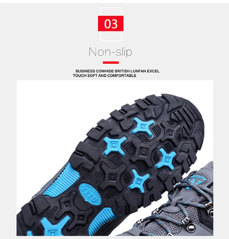 Men Hiking Shoes Waterproof Anti-Skid Outdoor Trekking Shoes High Quality Climbing Sneakers Man Sports Shoes Plus Size 39~47 (6)