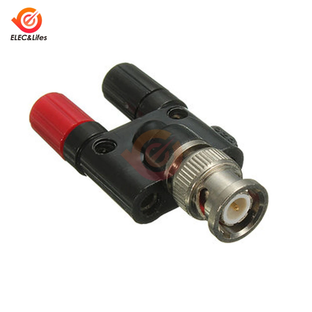 10pcs Adapter BNC Male Plug to Y Dual 4mm Banana Bullet Jack Binding Posts for sale online 