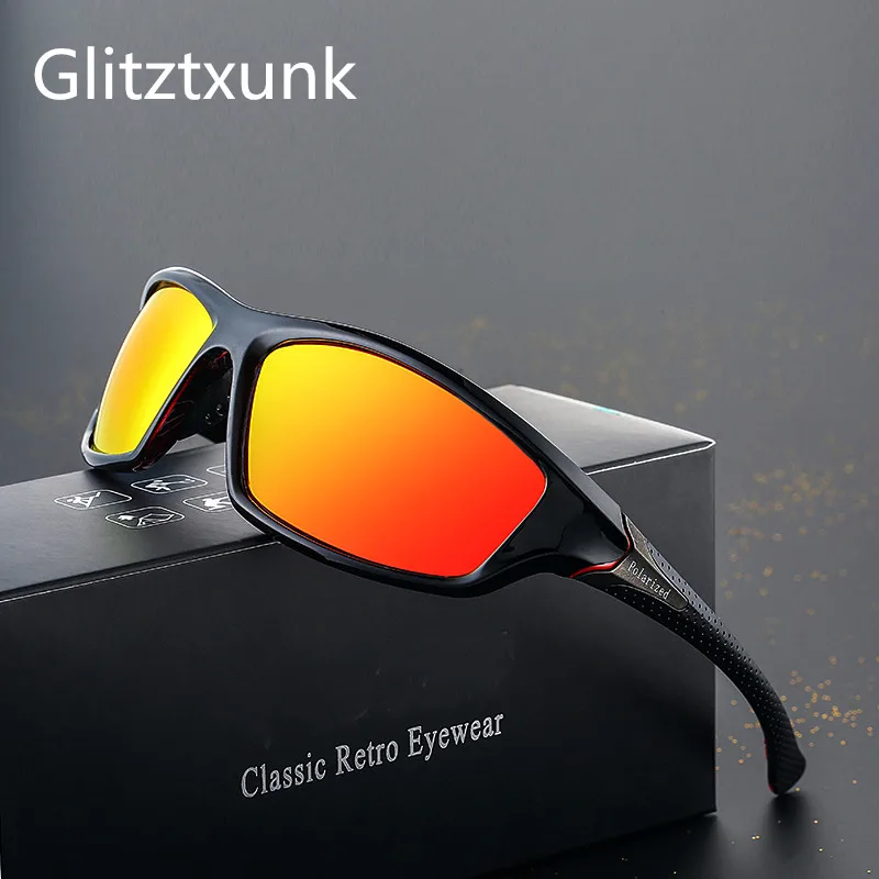 Glitztxunk Новые поляризованные солнцезащитные очки, мужские солнцезащитные очки для вождения, Мужские квадратные Винтажные Солнцезащитные очки для мужчин, UV400 очки okulary