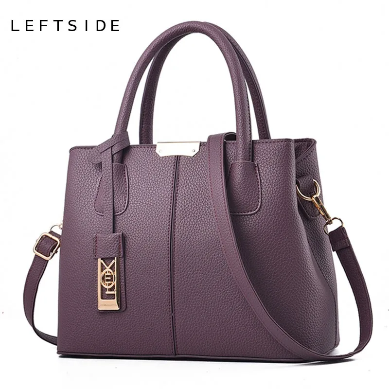 

LEFTSIDE European Style PU Leather Women Shoulder Messenger Bag Pure Color Ladies Handbags Tote Bags Small Hand Bag Drop Ship