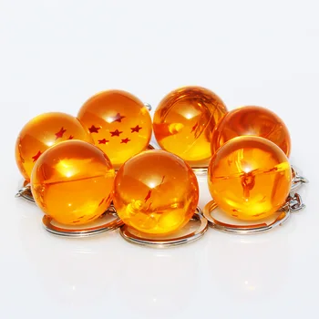 

7Pcs/Set 2.5cm Dragon Ball Z Crystal Balls Keychain Pendant Figure Toys Gift For Collection 1 2 3 4 5 6 7 Stars