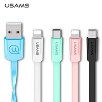 USAMS USB Cable For iPhone iPad Type C Fast Data Charging Charger Micro USB Cable For Lighting Usb C Android Mobile Phone Cables|Mobile Phone Cables