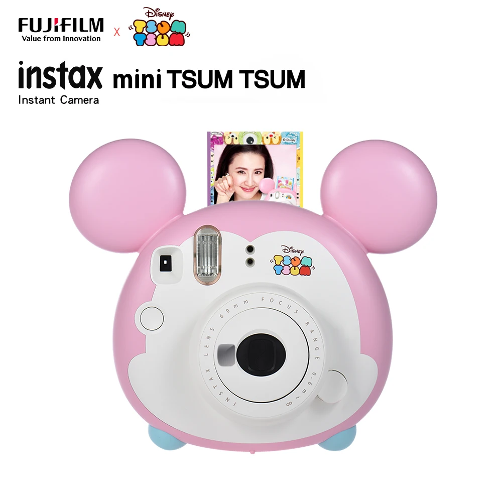 

Fujifilm Instax Mini TSUMTSUM Instant Film Camera 10 Sheet Film Close-up Lens Strap Auto Metering Selfie Mirror Birthday Gift