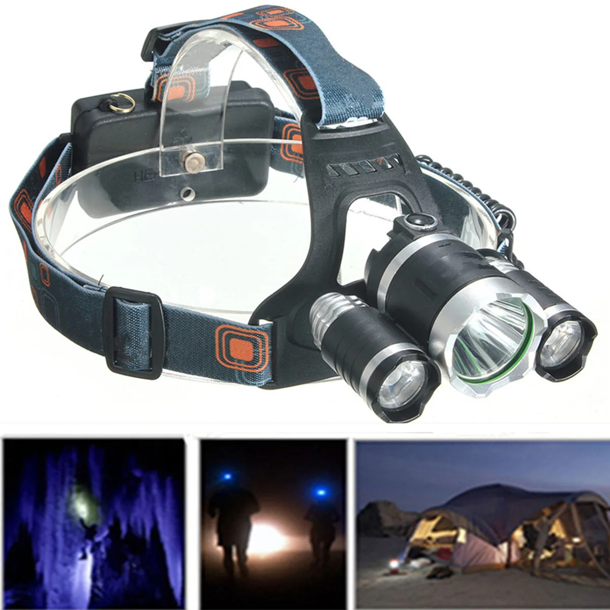 Jiguoor Rechargeable Headlamp Headlight Torch 5000LM XM L T6 LED For