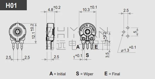PT10MH01-103A202010K DIP adjustable resistance potentiometer 3