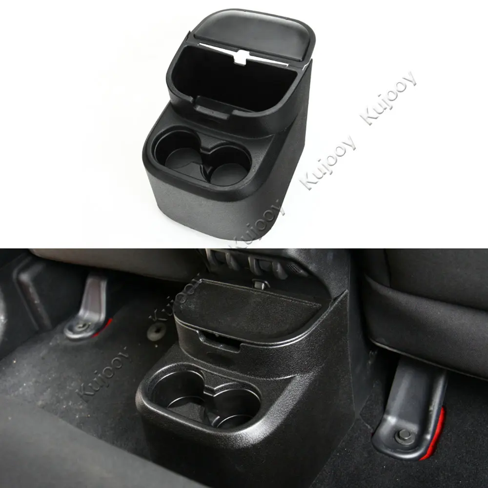 

Black ABS Rear Water Cup Holder Storage Box Pocket Tray Organizer Case For Jeep Wrangler JK 4 doors 2011-2016 Car Styling
