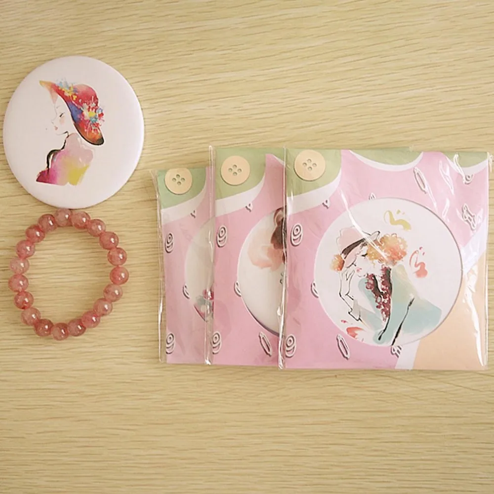 Papel portátil + Metal + espejo lindo de dibujos animados bolsillo de mano espejo cosmético redondo señora chica Mini espejo de maquillaje al aire libre decoración Papel portátil + Metal + espejo lindo de dibujos animados bolsillo de mano espejo cosmético redondo señora chica Mini espejo de maquillaje al aire libre decoración