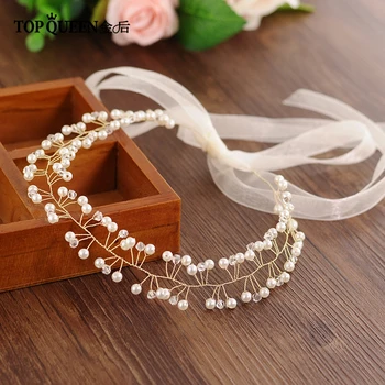 

TOPQUEEN HP47-G Handmade Hair Jewelry Wedding Headbands for women Bridal Flower Hair Accessories Tiara Wedding Head Piece Party