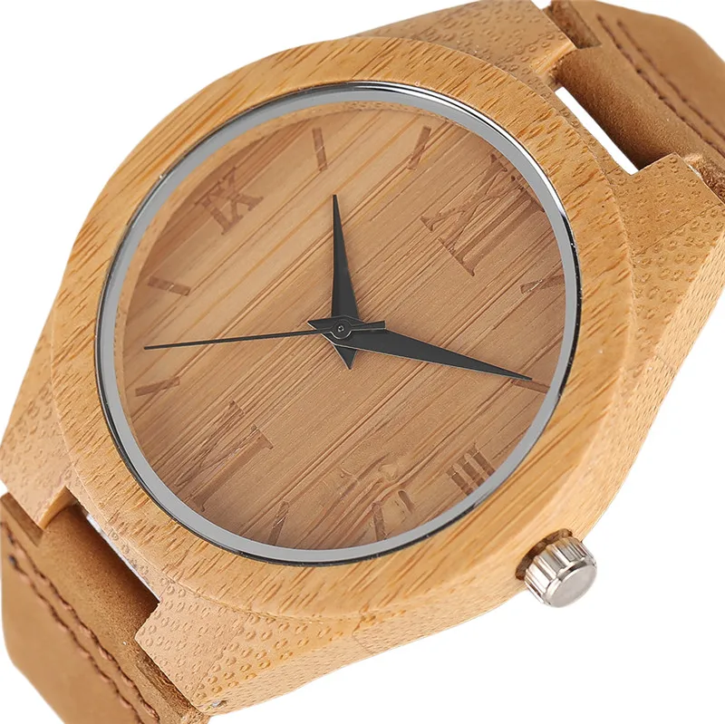 Hot Sale  Simple Wood Watches Mens Arabic Numerals Luxury Handmade Wooden Quartz Watch Gifts for Man Woman Co