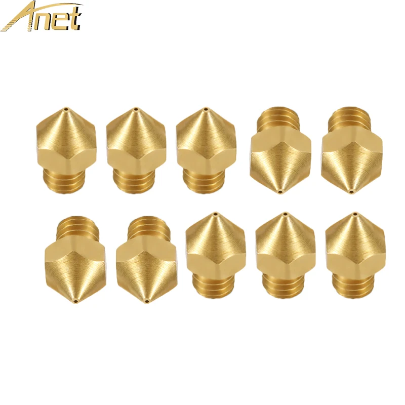 

Anet 10PCS/Lot 3d printer Parts Extruder Nozzle 0.2/0.3/0.4/0.5/0.6mm Print Head for Makerbot MK8 Ultimaker 3D Printer 1.75MM
