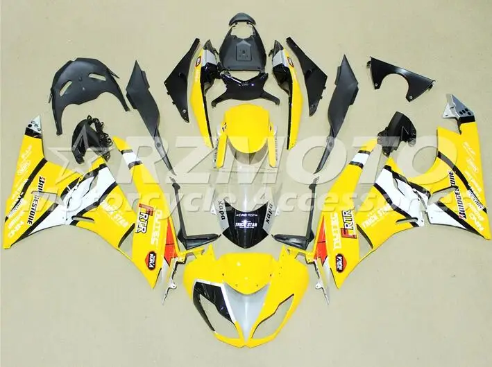 Литья под давлением ABS Обтекатели комплект подходит для ZX6R 2009 2010 2011 2012 ZX-6R 09, 10, 11, 12, ниндзя 636 пользовательские желтый