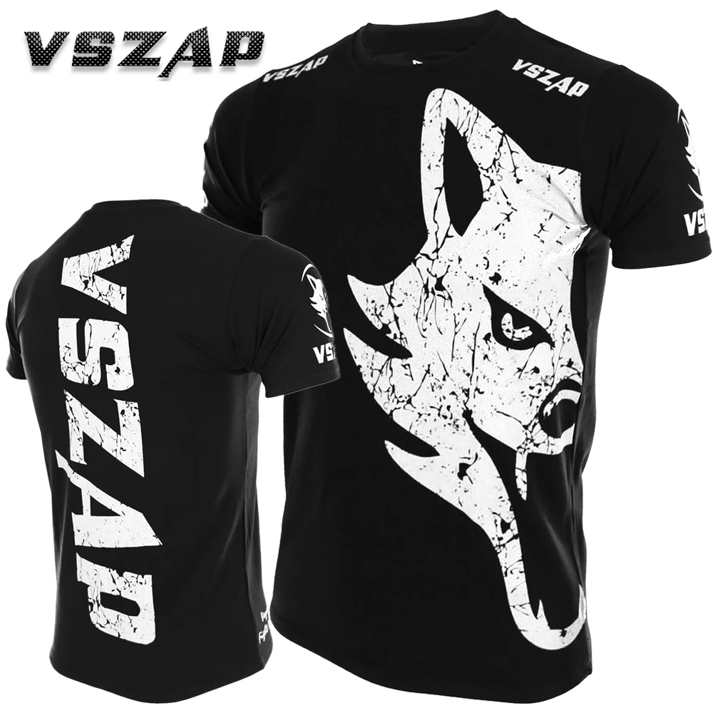 Tanie VSZAP klasyczna koszulka mma rashguard muay thai walcząca gigantyczna koszulka bawełniana