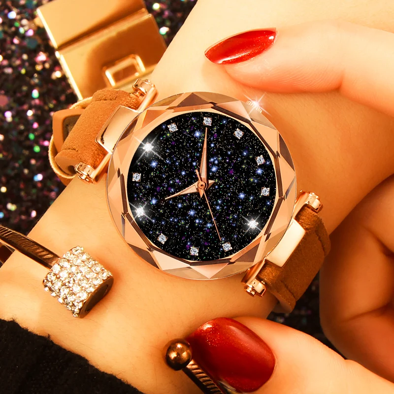 

2019 New Diamond Dial Quartz Watch Luxury Rose Gold Watches for Women Clock Bracelets Wristwatches Dropshipping relogio feminino