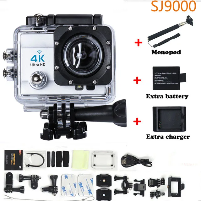 Действие Камеры видеокамеры 1080 P 2.0 дюймов 170 градусов Hero 4 Style K HD WI-FI