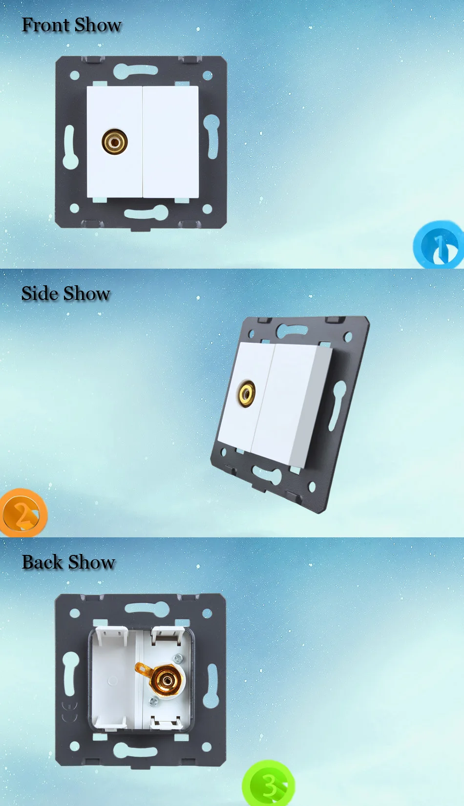 WELAIK ЕС стандарт-видео-розетка DIY-части-стены видео-розетка частей-без стекла-панель A8VIW/B