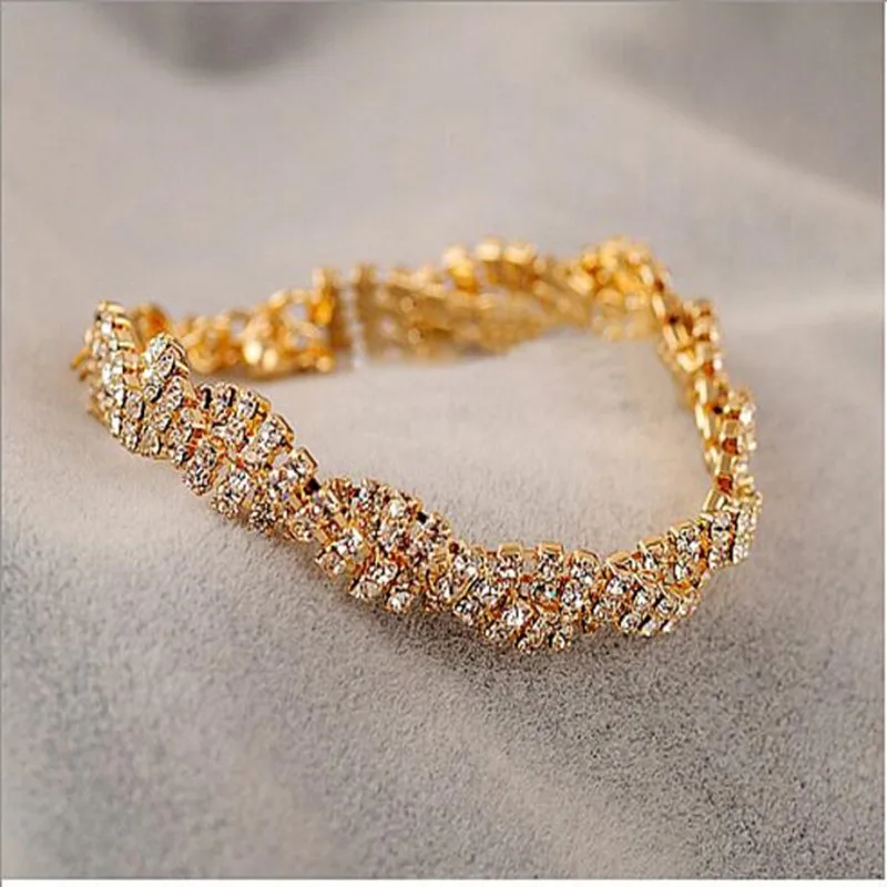 Korean jewelry full Crystal shiny slim bracelet for female wild