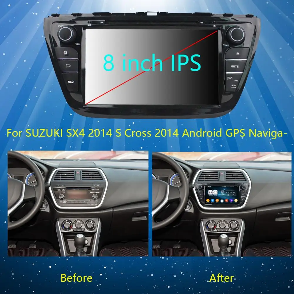 Excellent 8" IPS 1920*1080 8Core 4GB RAM+64GB ROM Android 9.0 Car DVD Player For Suzuki SX4 S-CROSS 2014 2015 DSP Radio GPS Parrot BT Adas 2