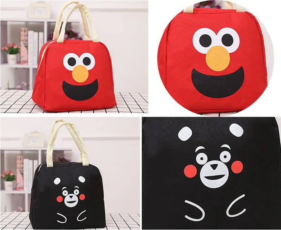 Cartoon Animal Lunch Bag Portable Insulated Cooler Bags Thermal Food Picnic Lunchbox Women Kids Lancheira Lunch Box Tote